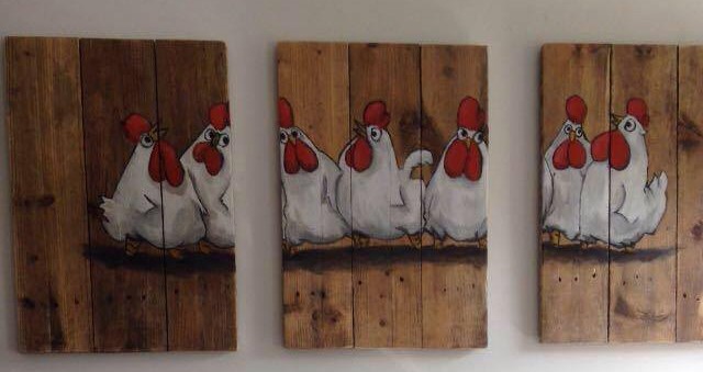 jeroen middelkamp jmillustraties schilderijen op hout kippen chickies